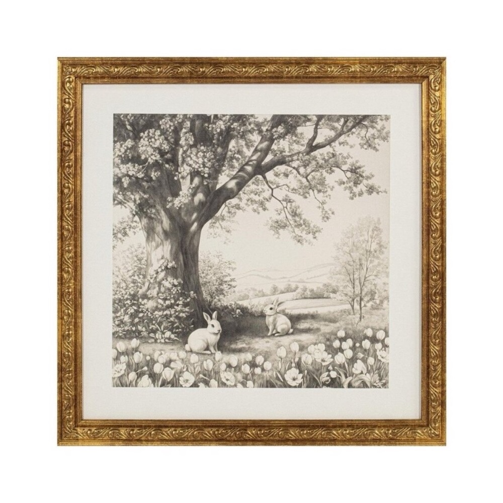 My Texas House Bunny Wall Art 12x12, Gold Frame